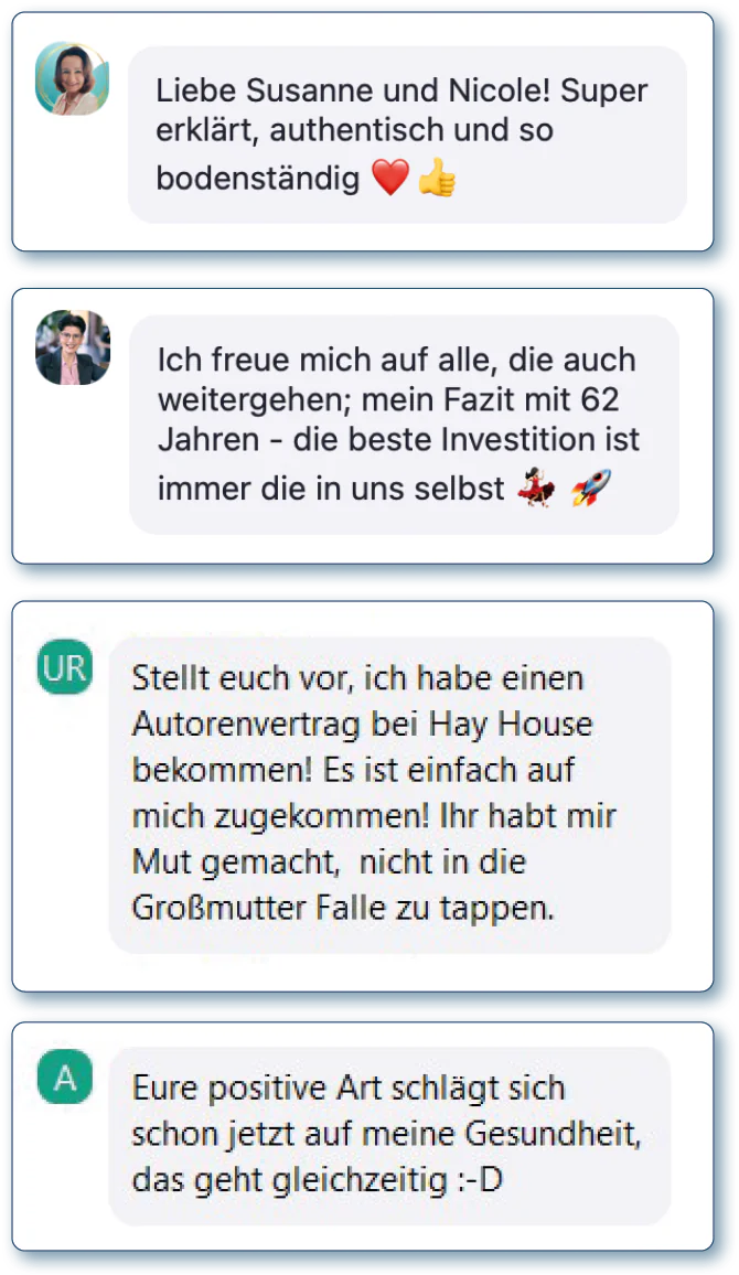 Testimonials von Workshop-Teilnehmerinnen